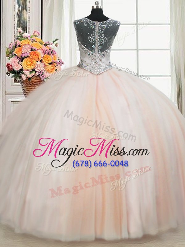 wholesale perfect three piece straps straps floor length ball gowns sleeveless pink sweet 16 dress zipper