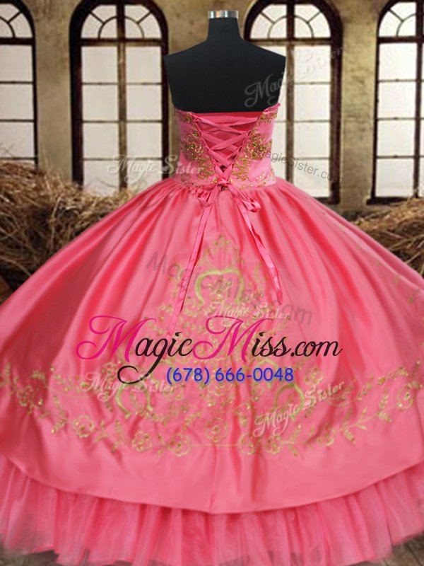 wholesale free and easy pink lace up sweet 16 quinceanera dress beading and embroidery sleeveless floor length