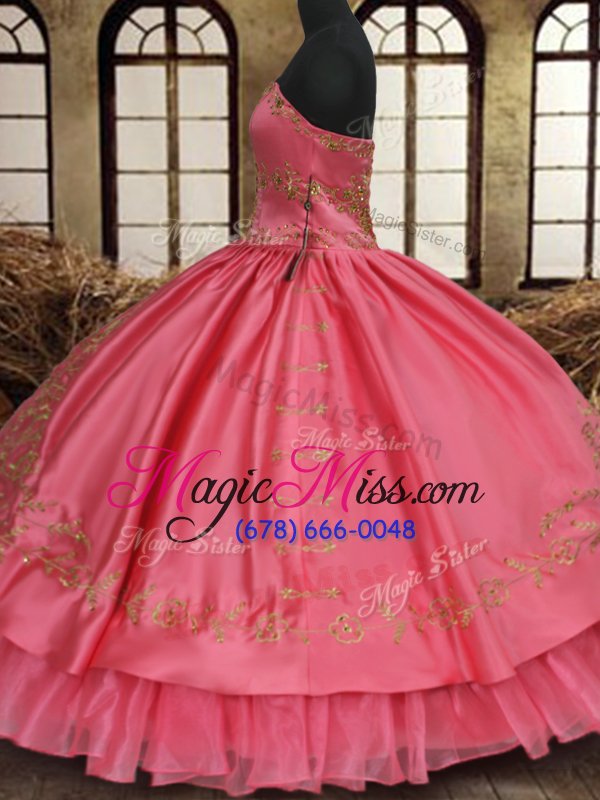 wholesale free and easy pink lace up sweet 16 quinceanera dress beading and embroidery sleeveless floor length