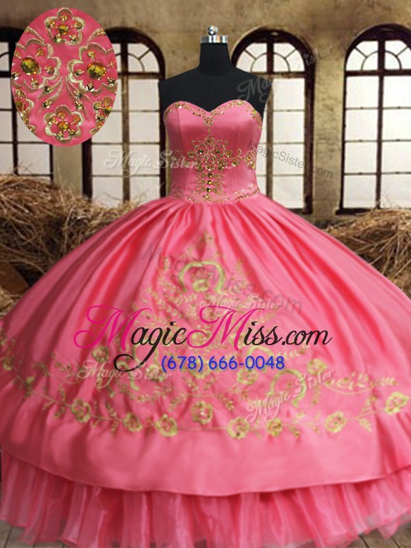 wholesale free and easy pink lace up sweet 16 quinceanera dress beading and embroidery sleeveless floor length