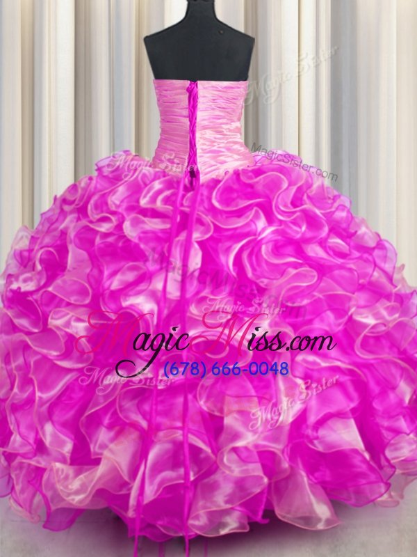 wholesale pretty sleeveless lace up floor length beading and ruffles 15 quinceanera dress