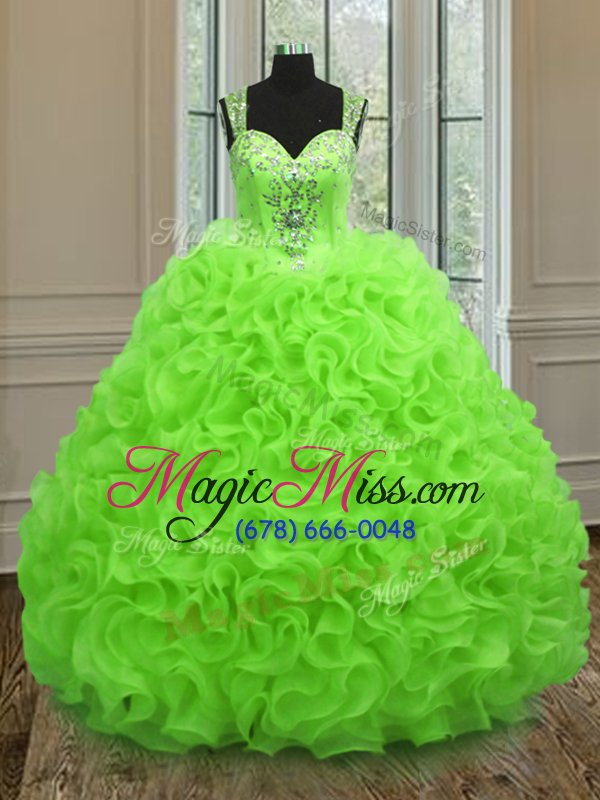 wholesale sleeveless beading and ruffles floor length quinceanera dresses