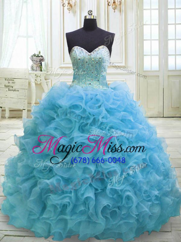 wholesale traditional sleeveless sweep train beading and sequins lace up vestidos de quinceanera