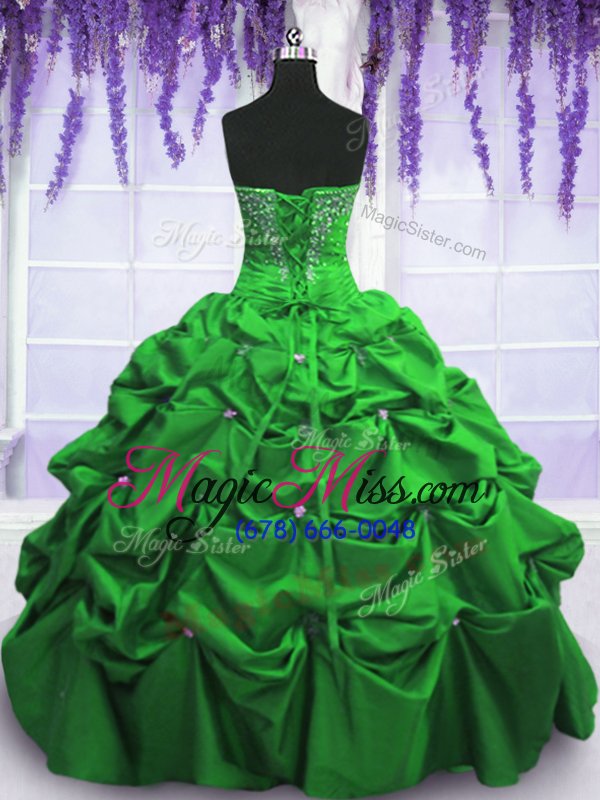 wholesale ball gowns sweetheart sleeveless taffeta floor length lace up beading and appliques and pick ups vestidos de quinceanera