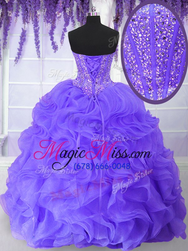 wholesale stylish floor length ball gowns sleeveless lavender quinceanera dress lace up