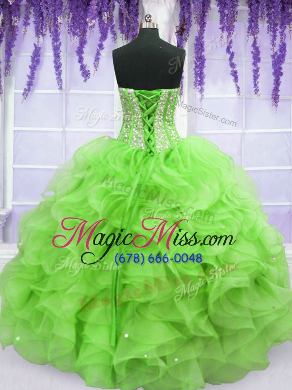 wholesale dazzling sweetheart lace up ruffles and sequins sweet 16 dress sleeveless