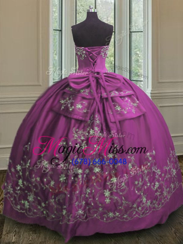 wholesale elegant floor length ball gowns sleeveless fuchsia sweet 16 dresses lace up