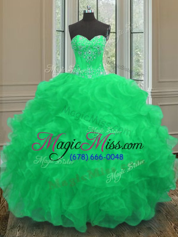 wholesale super floor length green quinceanera gown sweetheart sleeveless lace up