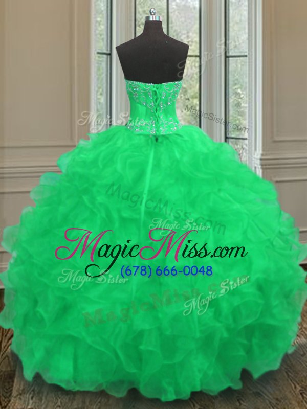 wholesale super floor length green quinceanera gown sweetheart sleeveless lace up