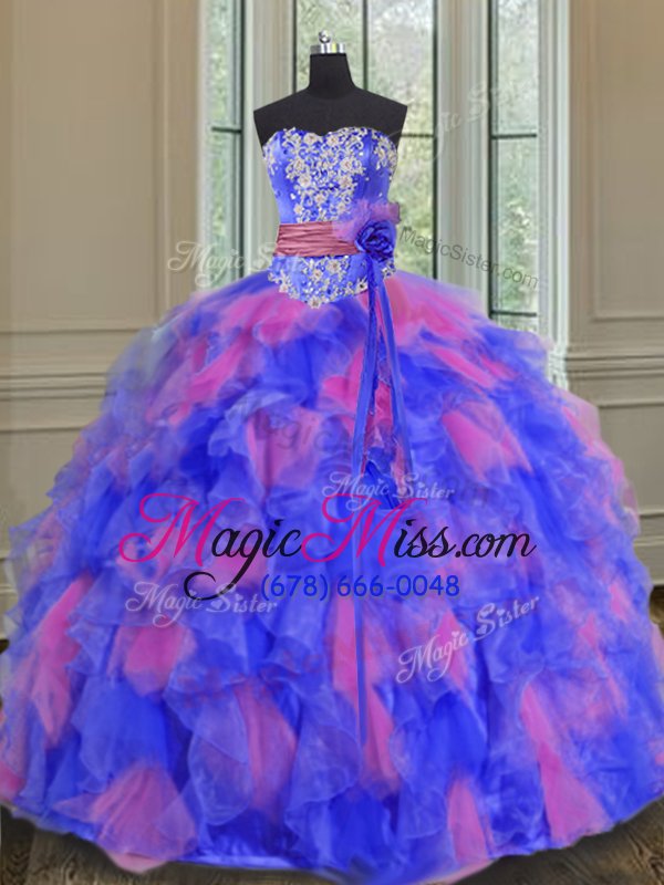 wholesale new arrival floor length ball gowns sleeveless multi-color sweet 16 quinceanera dress lace up