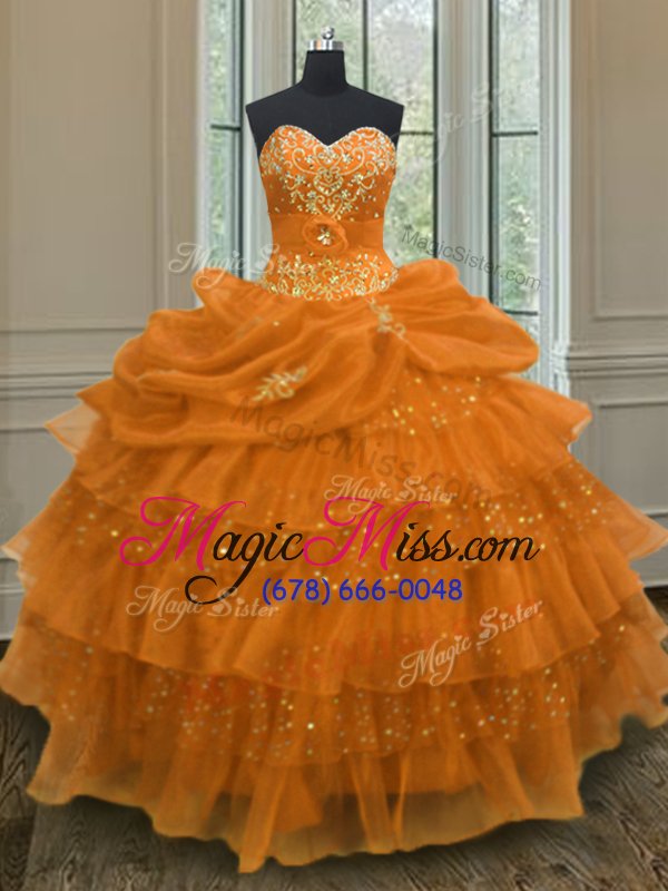 wholesale fantastic sweetheart sleeveless organza vestidos de quinceanera beading and ruffled layers and pick ups lace up