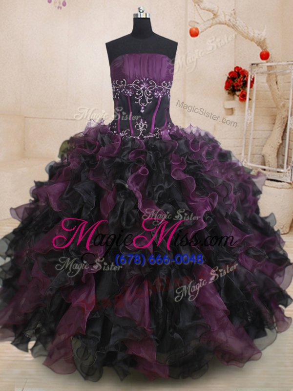 wholesale most popular multi-color sweet 16 quinceanera dress military ball and sweet 16 and quinceanera and for with beading and ruffles strapless sleeveless lace up