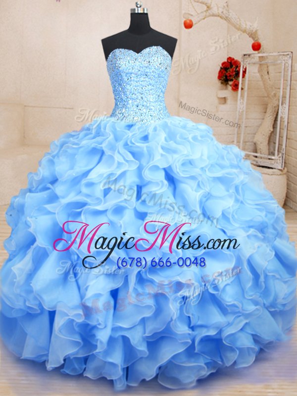 wholesale superior sleeveless beading and ruffles lace up sweet 16 dresses