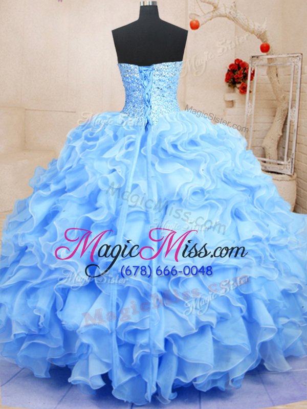 wholesale superior sleeveless beading and ruffles lace up sweet 16 dresses