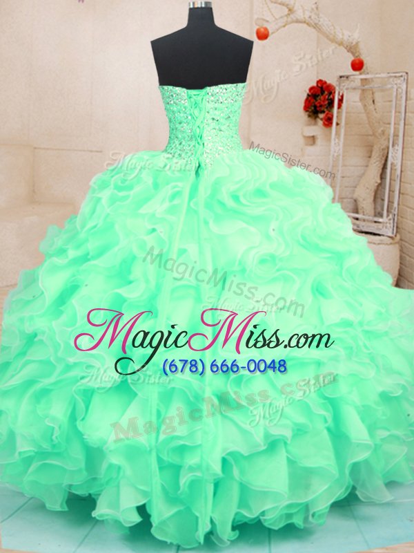 wholesale gorgeous floor length lace up vestidos de quinceanera apple green and in for military ball and sweet 16 and quinceanera with beading and ruffles