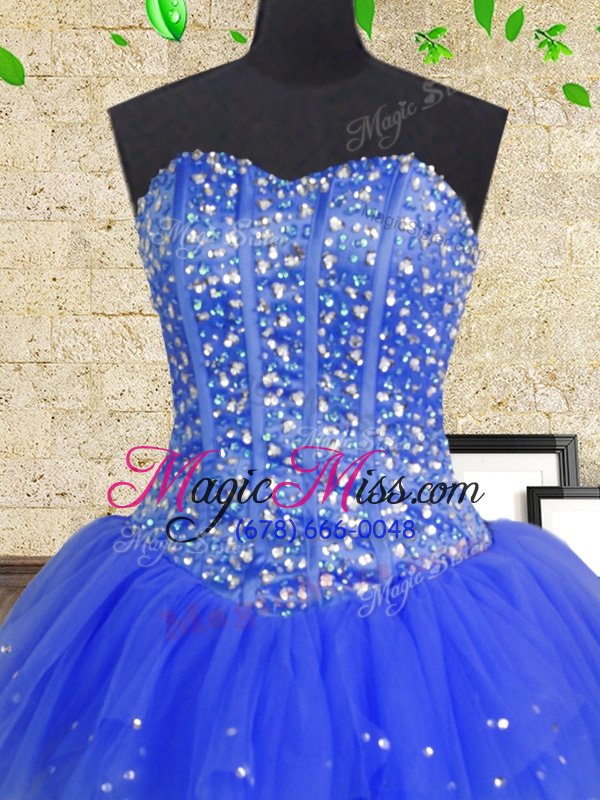 wholesale fancy sleeveless tulle floor length zipper quinceanera dress in multi-color for with beading and sequins