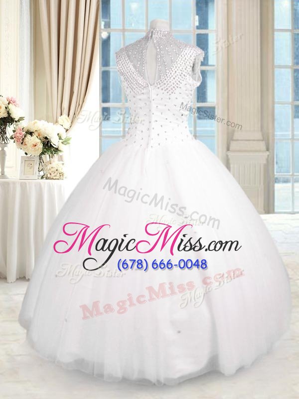 wholesale tulle sleeveless floor length quince ball gowns and beading