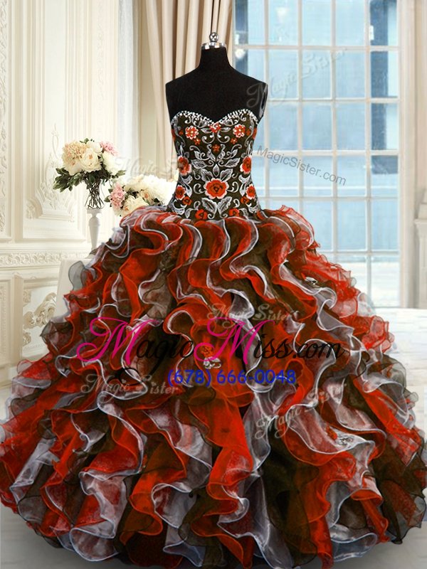 wholesale dramatic multi-color sweetheart neckline beading and appliques sweet 16 quinceanera dress sleeveless lace up