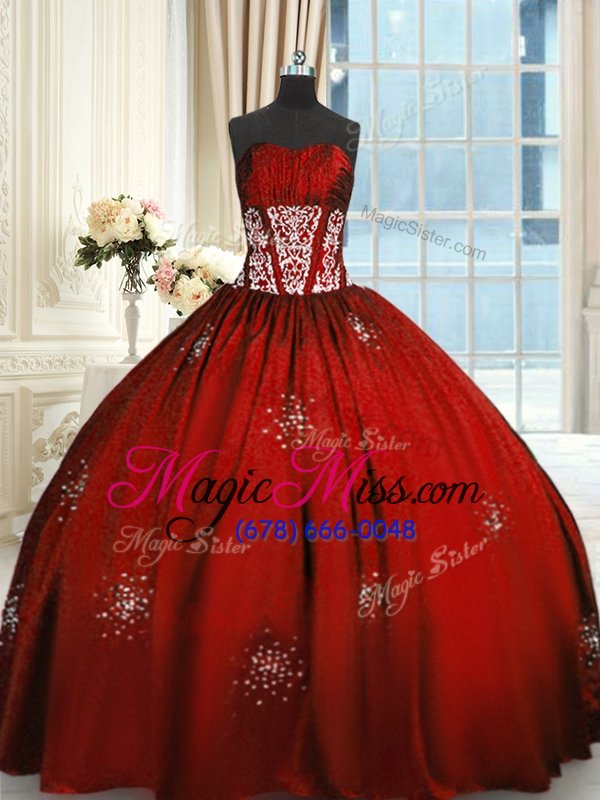 wholesale chic sleeveless lace up floor length beading and appliques and ruching quinceanera dress