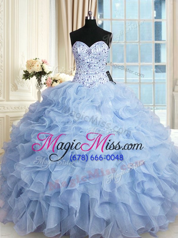 wholesale lovely sleeveless beading and ruffles lace up sweet 16 quinceanera dress