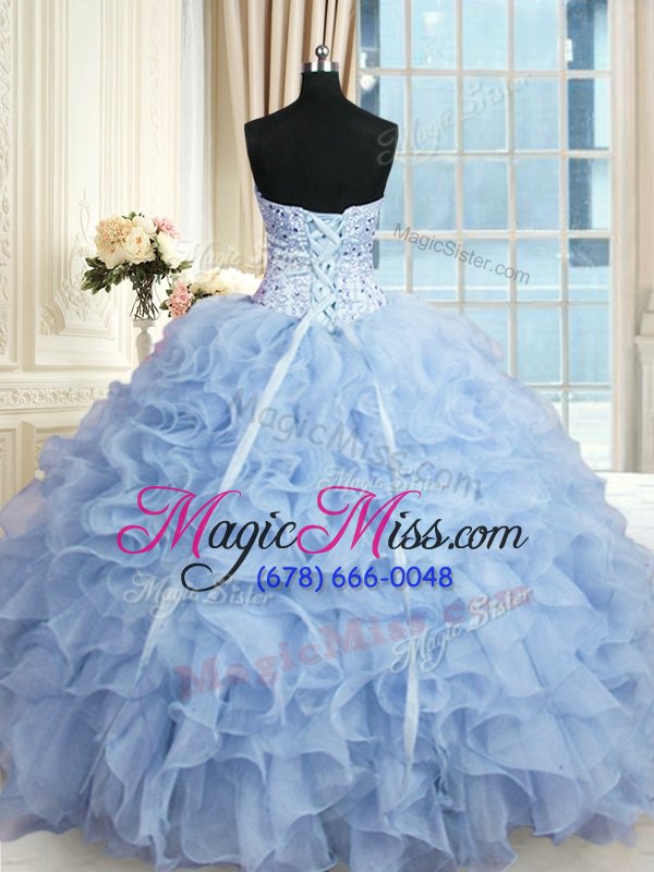 wholesale lovely sleeveless beading and ruffles lace up sweet 16 quinceanera dress