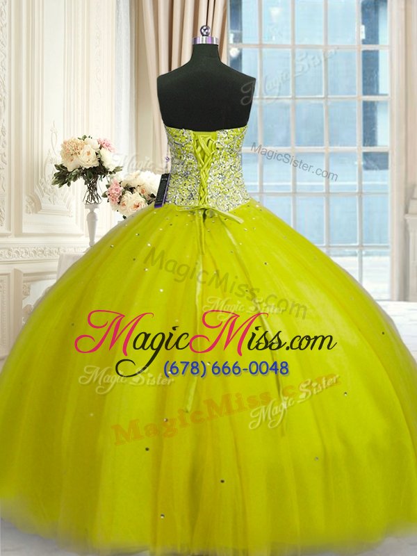 wholesale enchanting sweetheart sleeveless tulle 15th birthday dress beading and sequins lace up