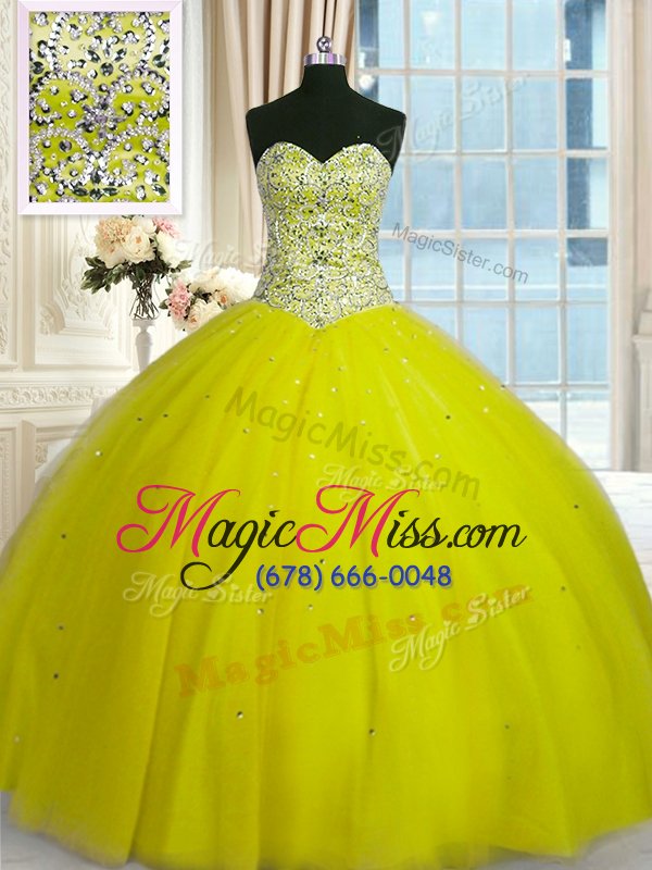 wholesale enchanting sweetheart sleeveless tulle 15th birthday dress beading and sequins lace up