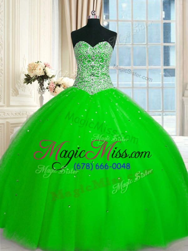 wholesale charming sweetheart neckline beading and sequins quinceanera gown sleeveless lace up