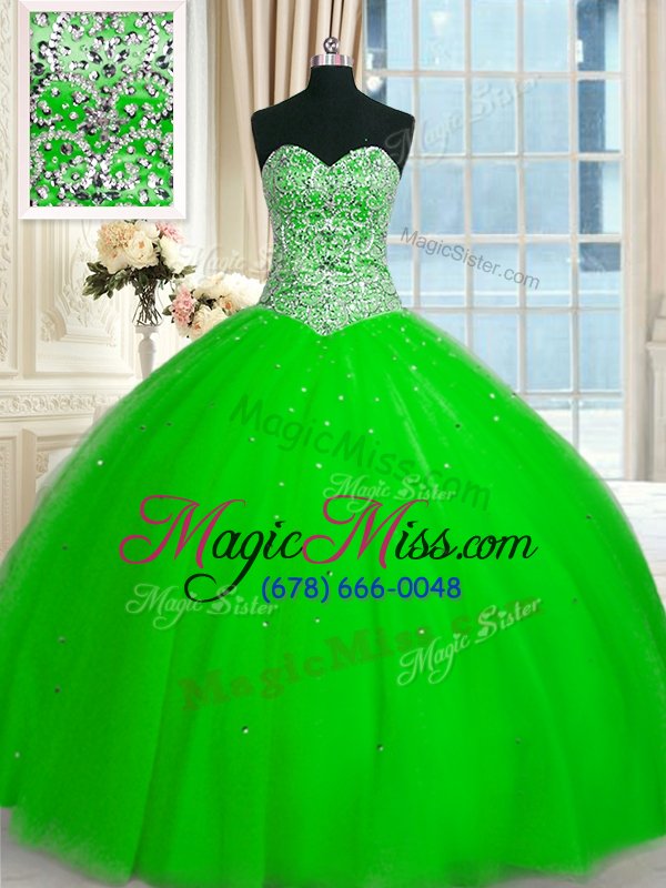 wholesale charming sweetheart neckline beading and sequins quinceanera gown sleeveless lace up