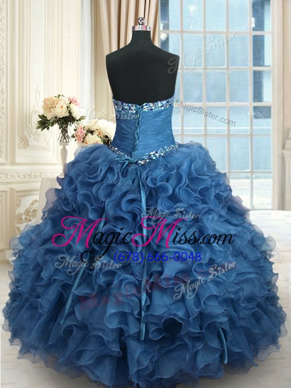 wholesale nice floor length ball gowns sleeveless baby blue sweet 16 quinceanera dress lace up