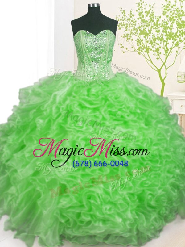 wholesale designer sleeveless lace up floor length beading and ruffles and pick ups sweet 16 dresses