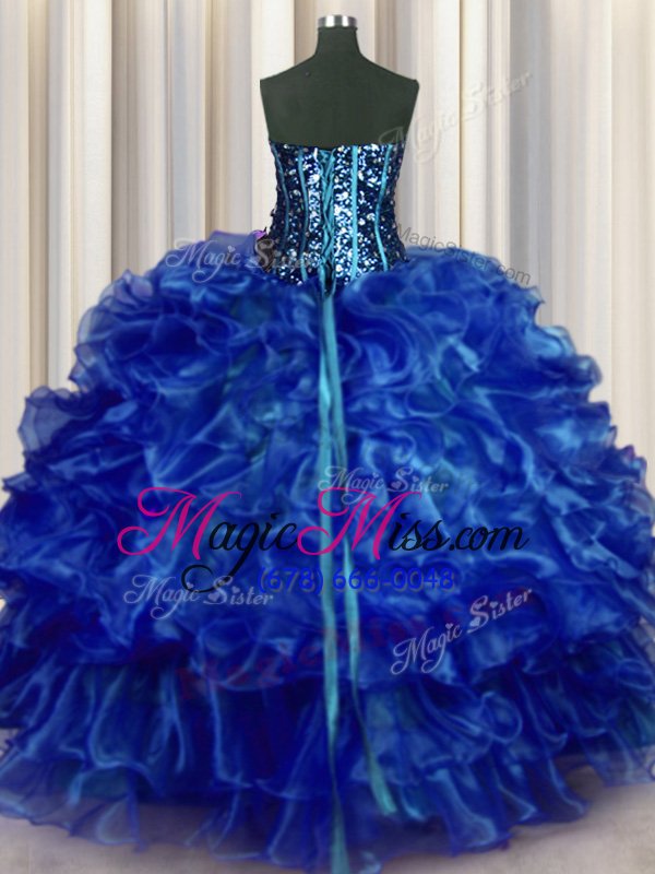 wholesale stunning sweetheart sleeveless organza vestidos de quinceanera beading and ruffles lace up