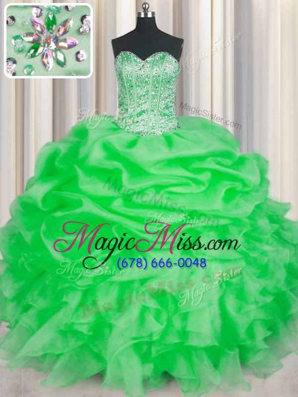 wholesale super sleeveless lace up floor length beading and ruffles 15 quinceanera dress