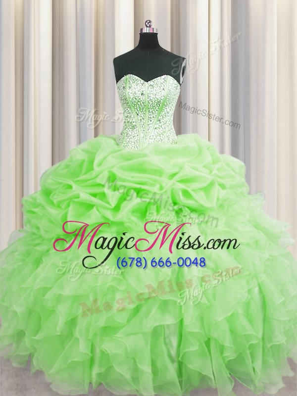 wholesale dynamic visible boning quinceanera gown military ball and sweet 16 and quinceanera and for with beading and ruffles and pick ups sweetheart sleeveless lace up