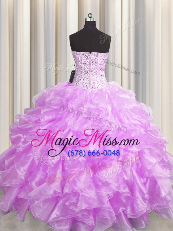 wholesale suitable visible boning zipper up sleeveless zipper floor length beading and ruffles vestidos de quinceanera