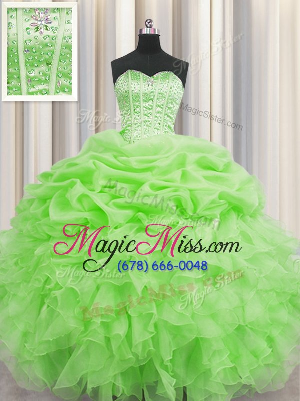 wholesale pick ups visible boning floor length quinceanera gowns sweetheart sleeveless lace up