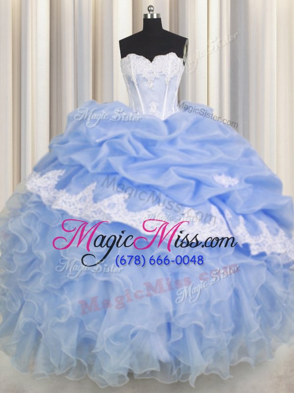 wholesale high quality floor length lace up sweet 16 dresses lavender and in for military ball and sweet 16 and quinceanera with beading and appliques and ruffled layers