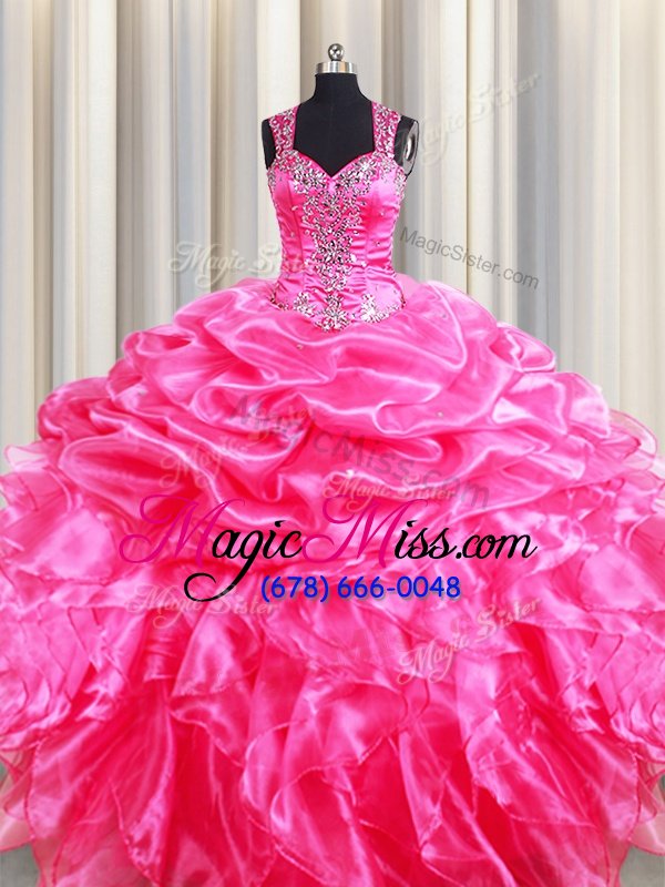 wholesale edgy straps straps sleeveless beading and ruffles and pick ups zipper 15th birthday dress