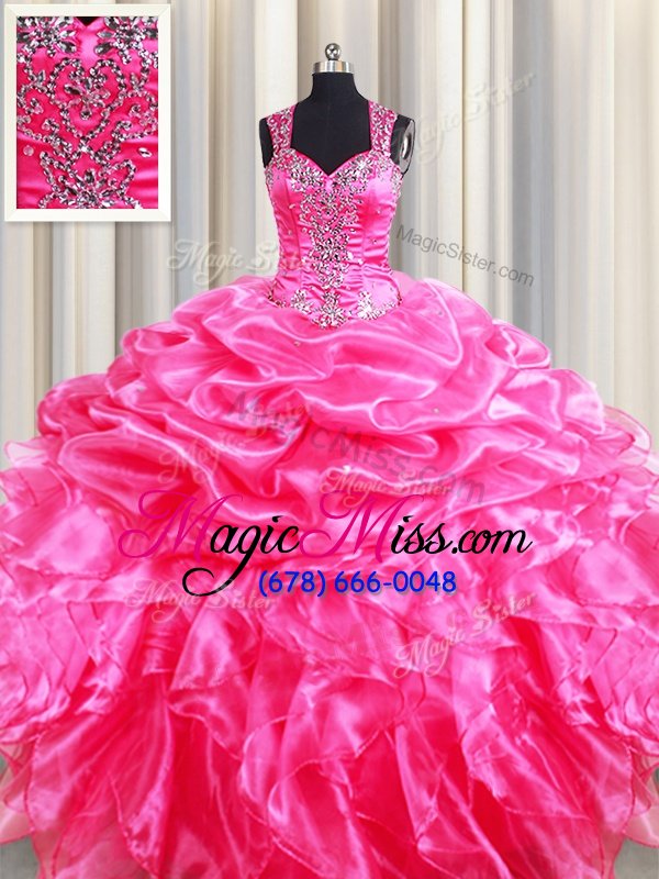 wholesale edgy straps straps sleeveless beading and ruffles and pick ups zipper 15th birthday dress