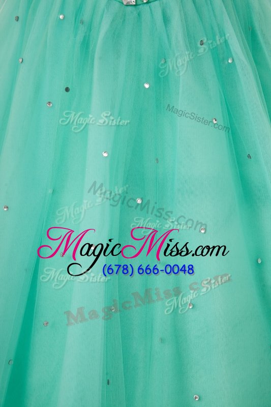 wholesale dynamic floor length a-line sleeveless turquoise quinceanera dress lace up