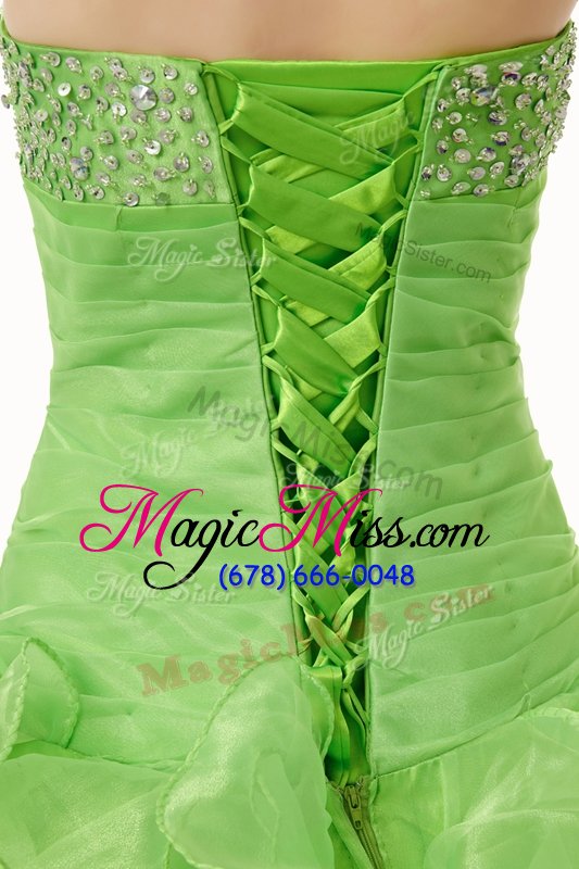 wholesale suitable beading and ruffles sweet 16 dress lace up sleeveless floor length