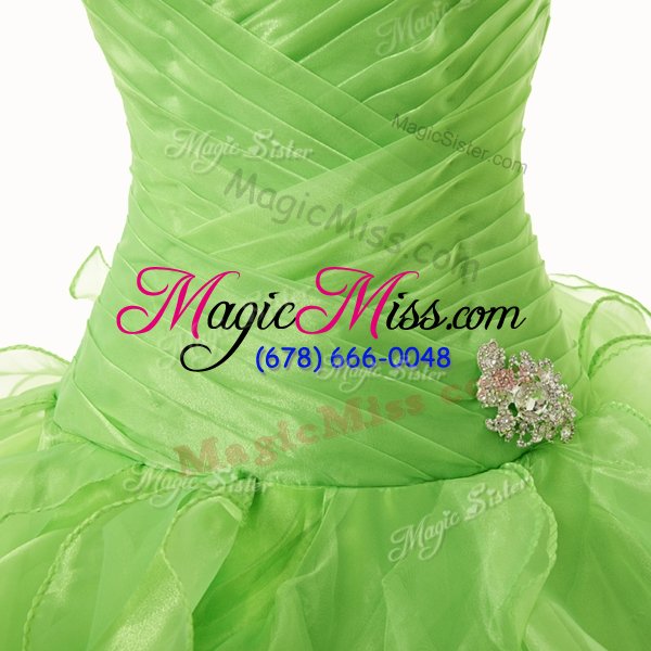 wholesale suitable beading and ruffles sweet 16 dress lace up sleeveless floor length