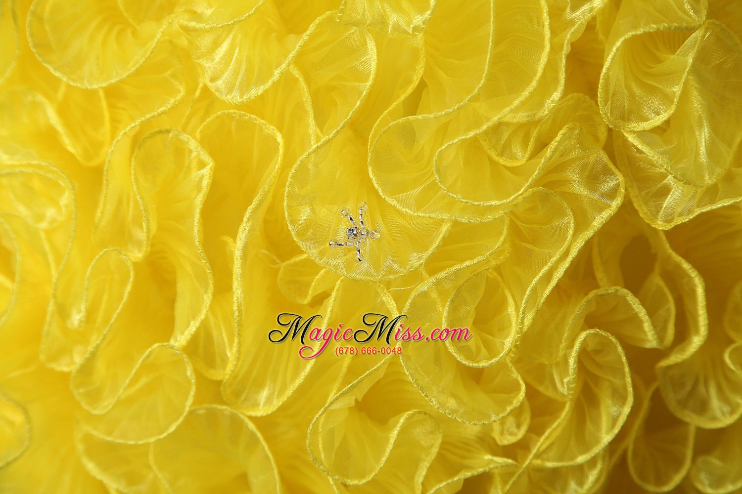 wholesale yellow a-line / princess sweetheart brush train organza beading and ruffles quinceanea dress