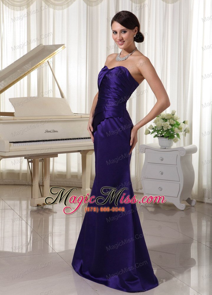 wholesale simple dark purple ruch sweetheart mother of the bride dress column taffeta