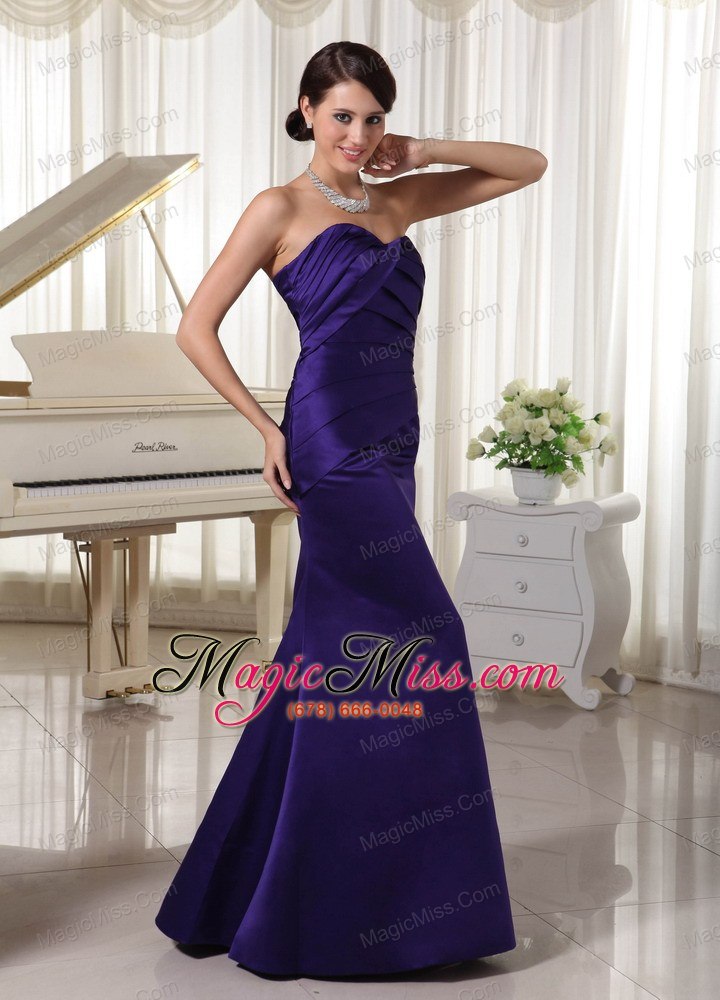 wholesale simple dark purple ruch sweetheart mother of the bride dress column taffeta