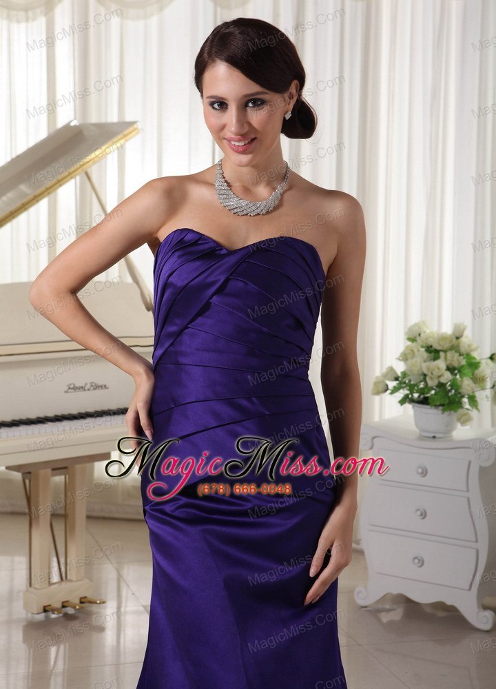 wholesale simple dark purple ruch sweetheart mother of the bride dress column taffeta