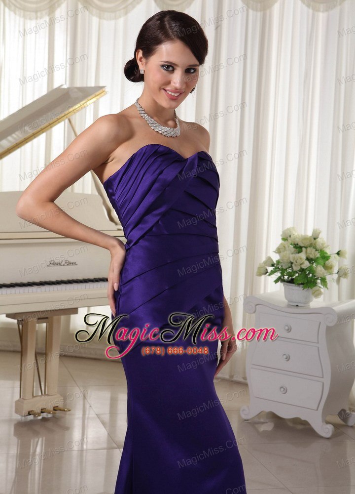 wholesale simple dark purple ruch sweetheart mother of the bride dress column taffeta