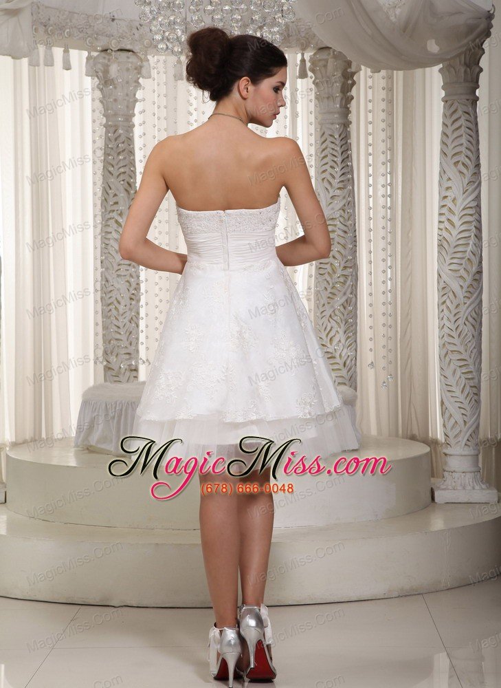 wholesale lovely a-line sweetheart mini-length taffeta appliques wedding dress