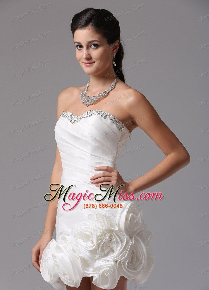 wholesale sheath column sweetheart beading 2013 beach wedding dress with hand made flowers in