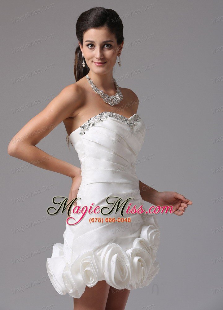 wholesale sheath column sweetheart beading 2013 beach wedding dress with hand made flowers in